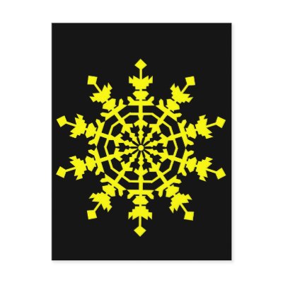 Ice Crystal - Yellow Post Cards by lonvig