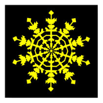 Ice Crystal - Yellow posters