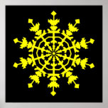 Ice Crystal - Yellow Posters