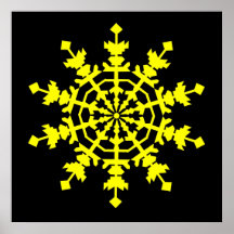 Ice Crystal - Yellow Posters