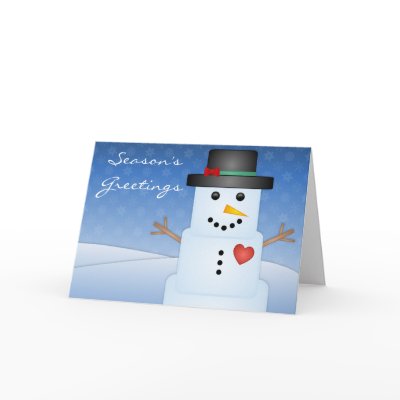 Ice Cube Snowman Christmas Holiday Cards by mariannegilliand
