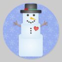 Ice Cube Snowman Holiday Stickers