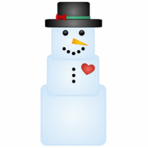 Ice Cube Snowman With Heart Tree Ornament photo sculptures