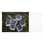 Ice Cubes & Light Bulbs on Beach Photograph Picture Card