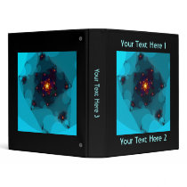 Ice Fire. Fractal Art. Blue. 3 Ring Binders