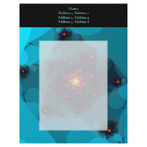 Ice Fire. Fractal Art. Blue. Personalized Letterhead
