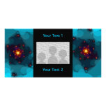 Ice Fire. Fractal Art. Blue. Photo Greeting Card