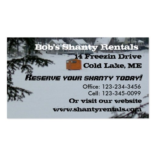 Ice Fishing Business Card (front side)