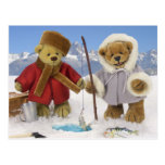 Ice Fishing Dinky Bears Postcard