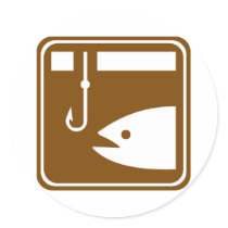 Ice Fishing Highway Sign stickers by wesleyowns Ice Fishing Highway Sign stickers