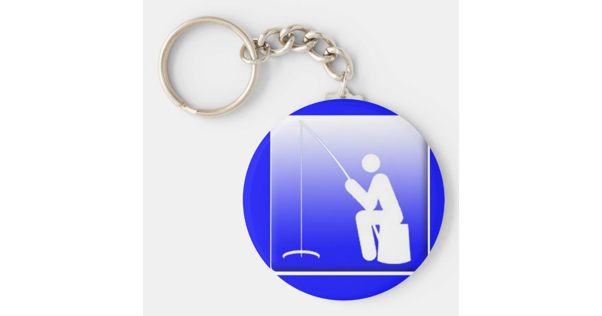 Ice Fishing Logo Keychain Zazzle