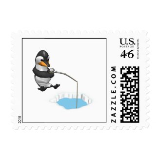 Ice Fishing Postage Stamps