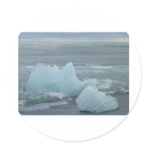 Ice floes round stickers