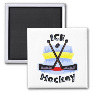 Ice Hockey Crossed Sticks magnet