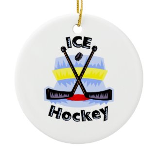Ice Hockey Crossed Sticks Ornaments