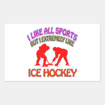 Ice hockey designs rectangle sticker