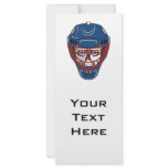 ice hockey goalie mask skull design rack card