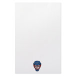 ice hockey goalie mask skull design stationery design