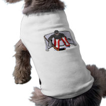 ice hockey goalie realistic vector illustration dog tee shirt