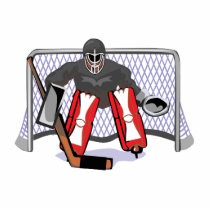 ice hockey goalie realistic vector illustration acrylic cut out