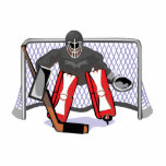 ice hockey goalie realistic vector illustration acrylic cut out