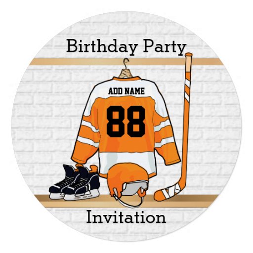 Ice Hockey Jersey Birthday party invitations