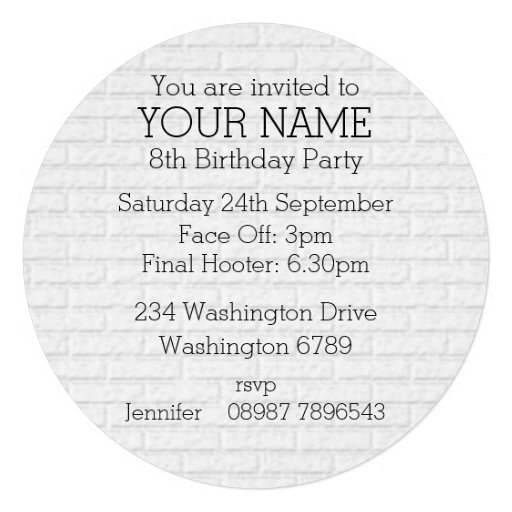 Ice Hockey Jersey Birthday party invitations