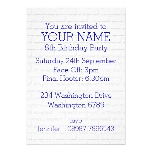 Ice Hockey Jersey Birthday party invitations