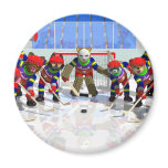 Ice hockey refrigerator magnets