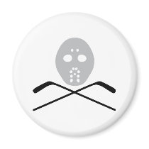 ice hockey mask and stick magnets by Tomaniac ice hockey mask and stick magnets