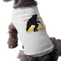 ice hockey player on the move doggie tee