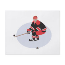 ice hockey player ready to strike personalized flyer