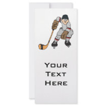 ice hockey player waiting rack card