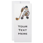ice hockey player waiting rack card