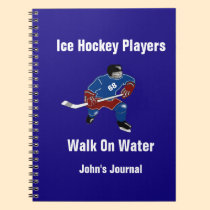 Ice Hockey Players Walk On Water Spiral Notebooks