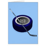 Ice hockey Puc and Stick Hockey lovers gift Greeting Cards