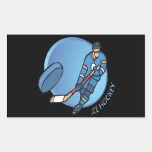 Ice Hockey Rectangle Stickers
