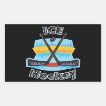 Ice Hockey Rectangular Stickers