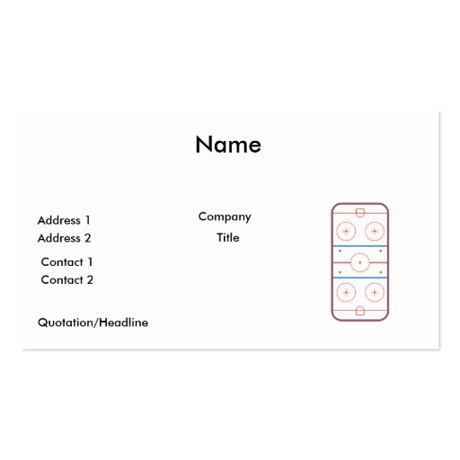 ice hockey rink graphic business cards