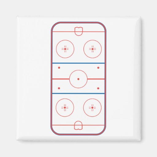 ice hockey rink graphic fridge magnet