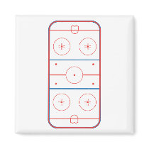 ice hockey rink graphic fridge magnet