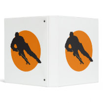 ice hockey silhouette orange circle design vinyl binder