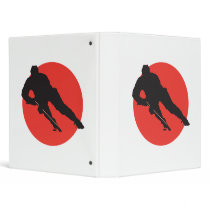ice hockey silhouette red circle design binder
