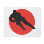 ice hockey silhouette red circle design custom flyer