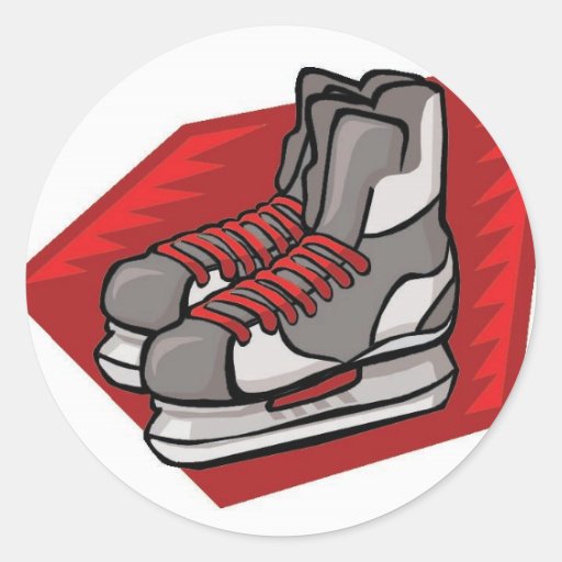 Ice Hockey Skates Classic Round Sticker Zazzle