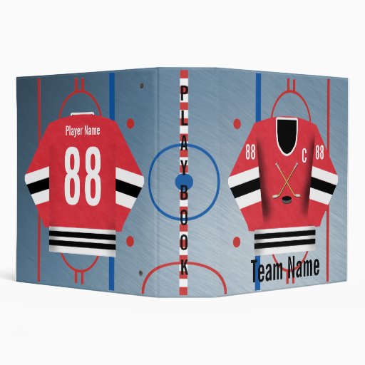 Ice Hockey Team Jersey Playbook Binder Zazzle