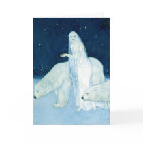 Ice Maiden Fine Art Watercolor Card by CollageMontage Ice Maiden Fine Art Watercolor Card