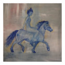 postcard - Icelandic princess on her horse
