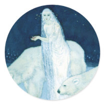 Ice Maiden with Bears Large Sticker