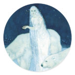 Ice Maiden with Bears Large Sticker